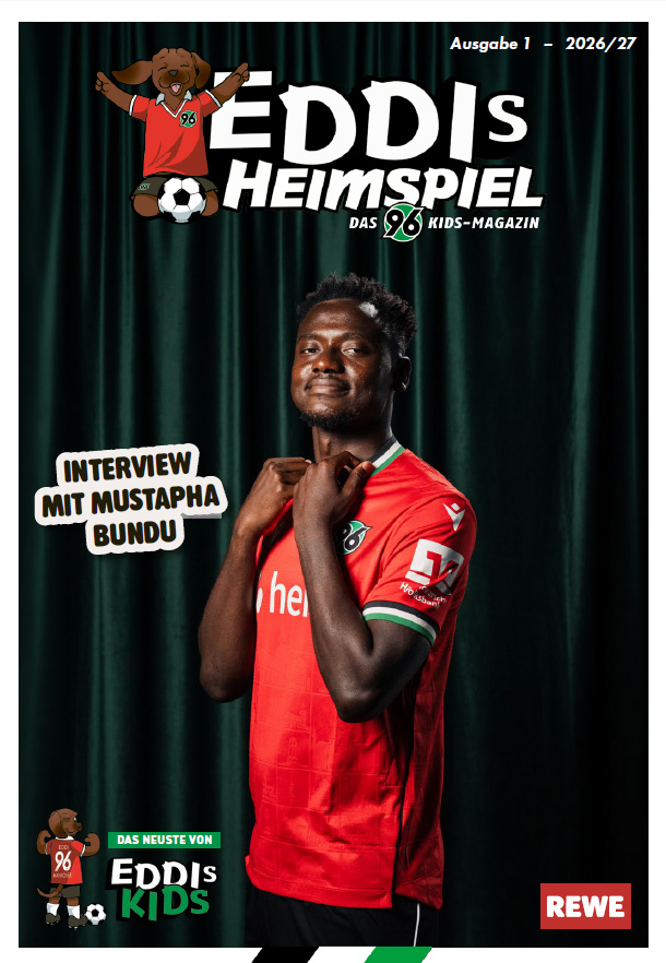 Das Cover des Heimspiel-Magazins mit Mustapha Bundu im Heimtrikot drauf.
