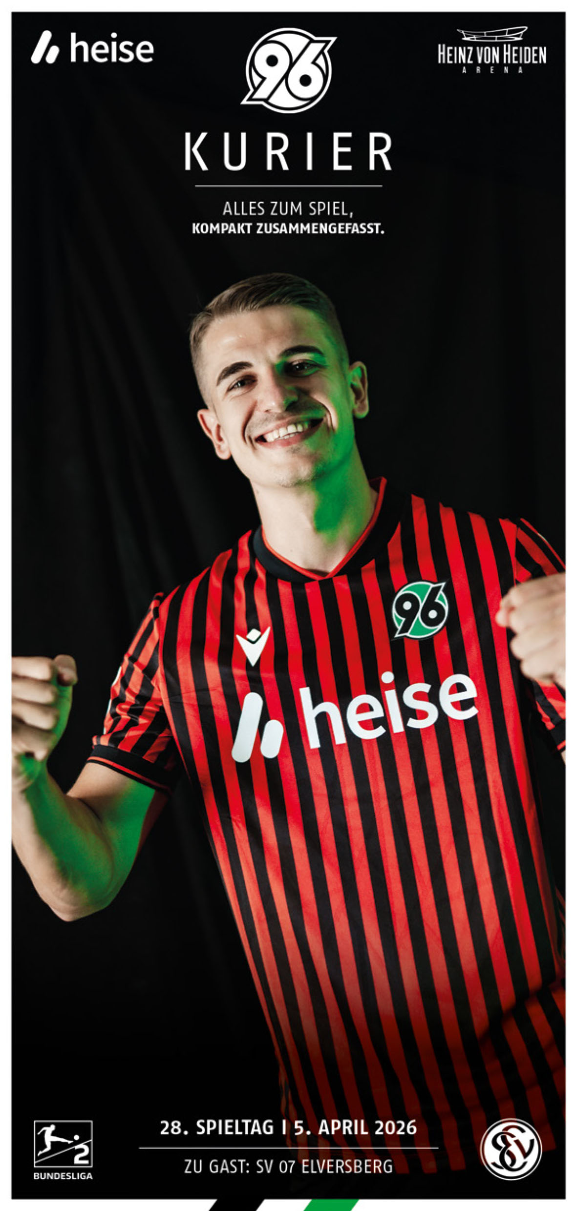 Der Titel des aktuellen 96-Kuriers mit Maik Nawrocki vor schwarzem Hintergrund.