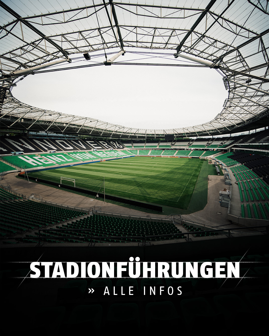 Blick ins leere 96-Stadion.