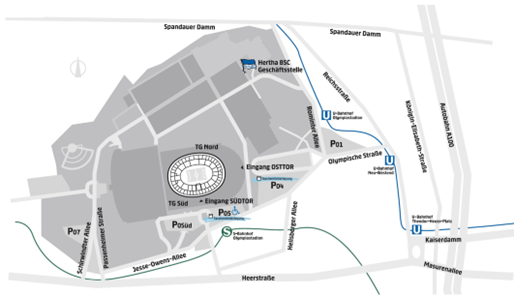 Skizze vom Gästeparkplatz in Berlin.