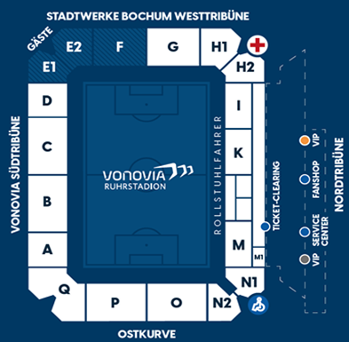 Das Stadion des VfL Bochum als Grafik dargestellt.