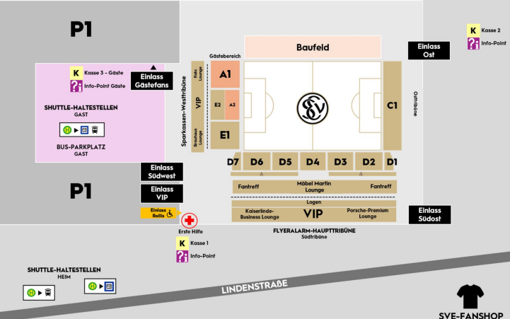Der Stadionplan der SV Elversberg.