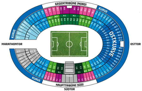 Der Stadionplan als Grafik dargestellt. 