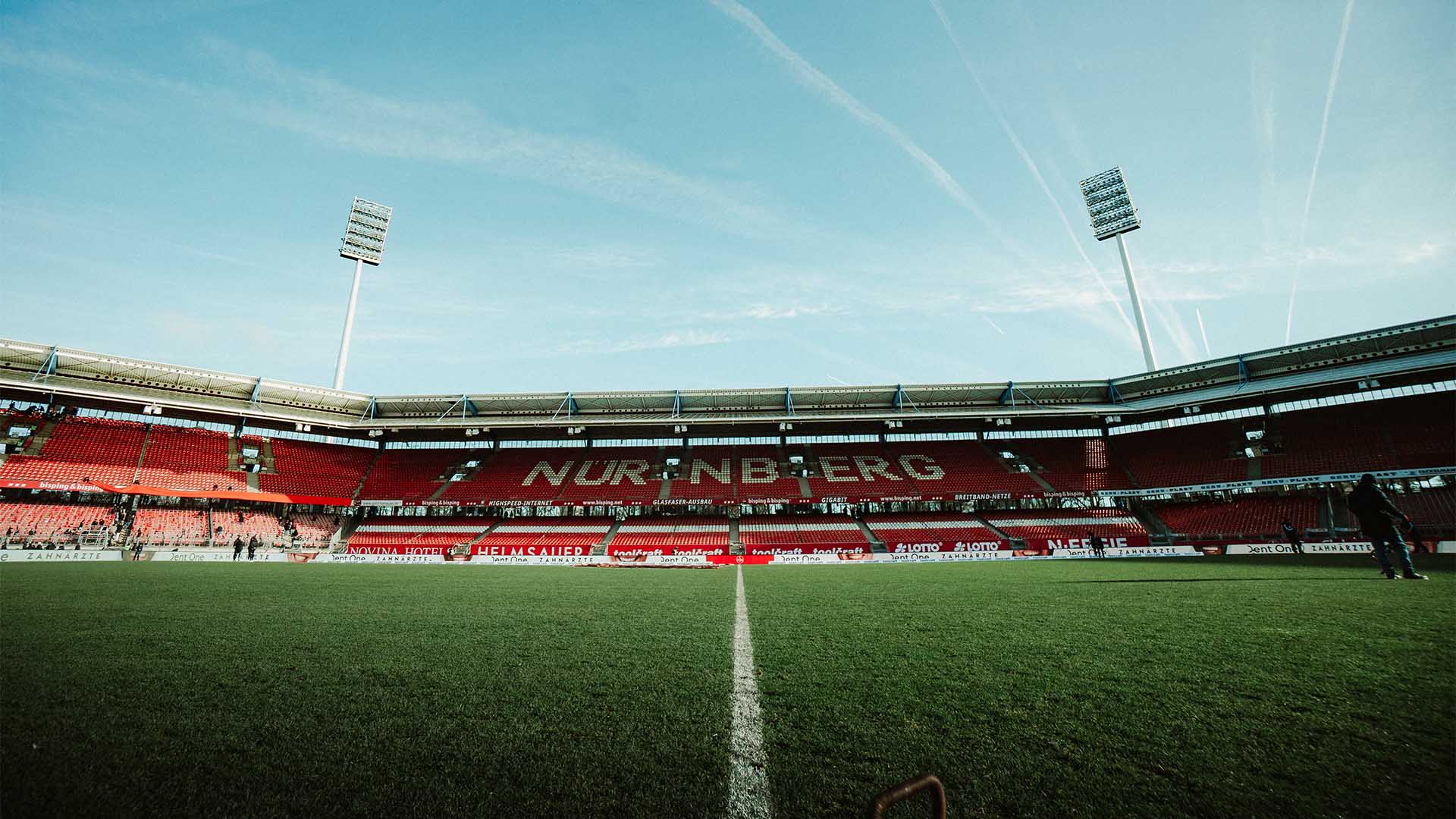 Blick ins leere Stadion des 1. FC Nürnberg.