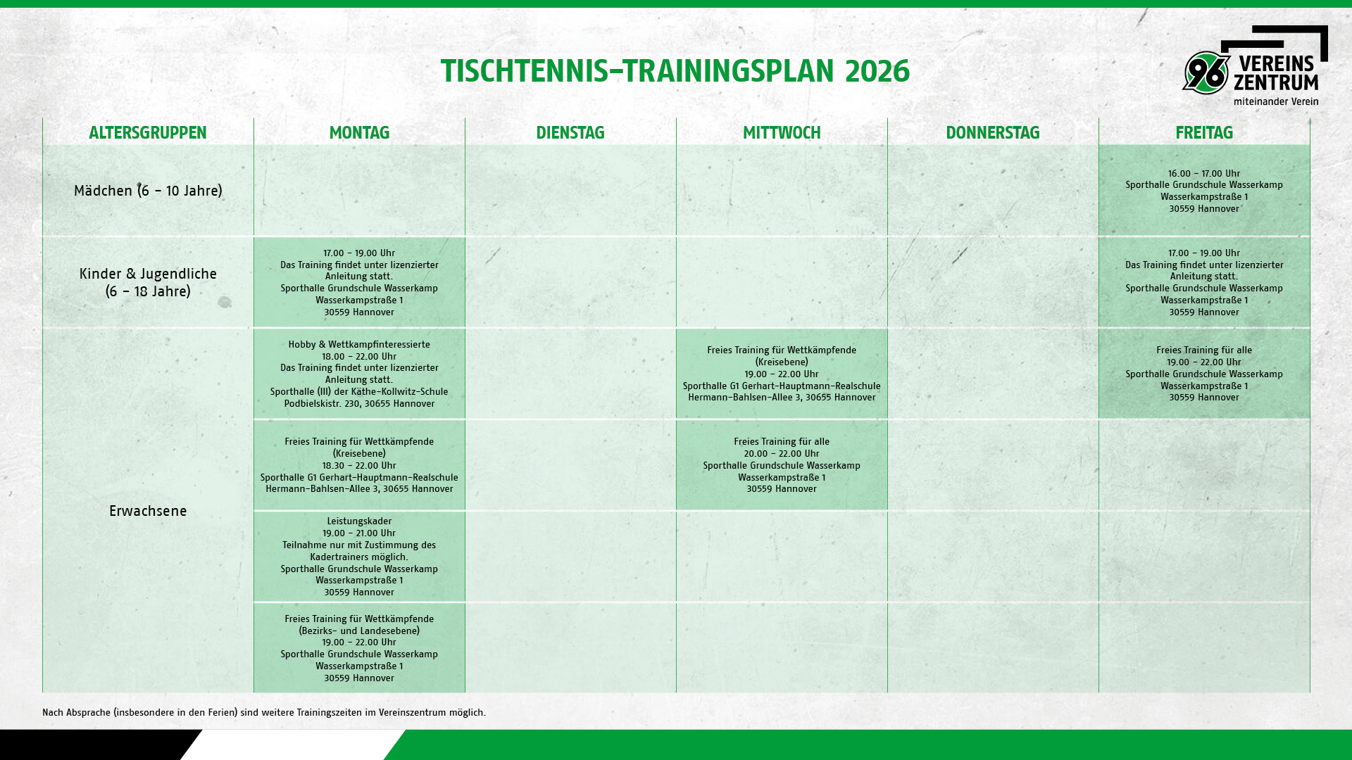 Tischtennis-Trainingsplan 2026