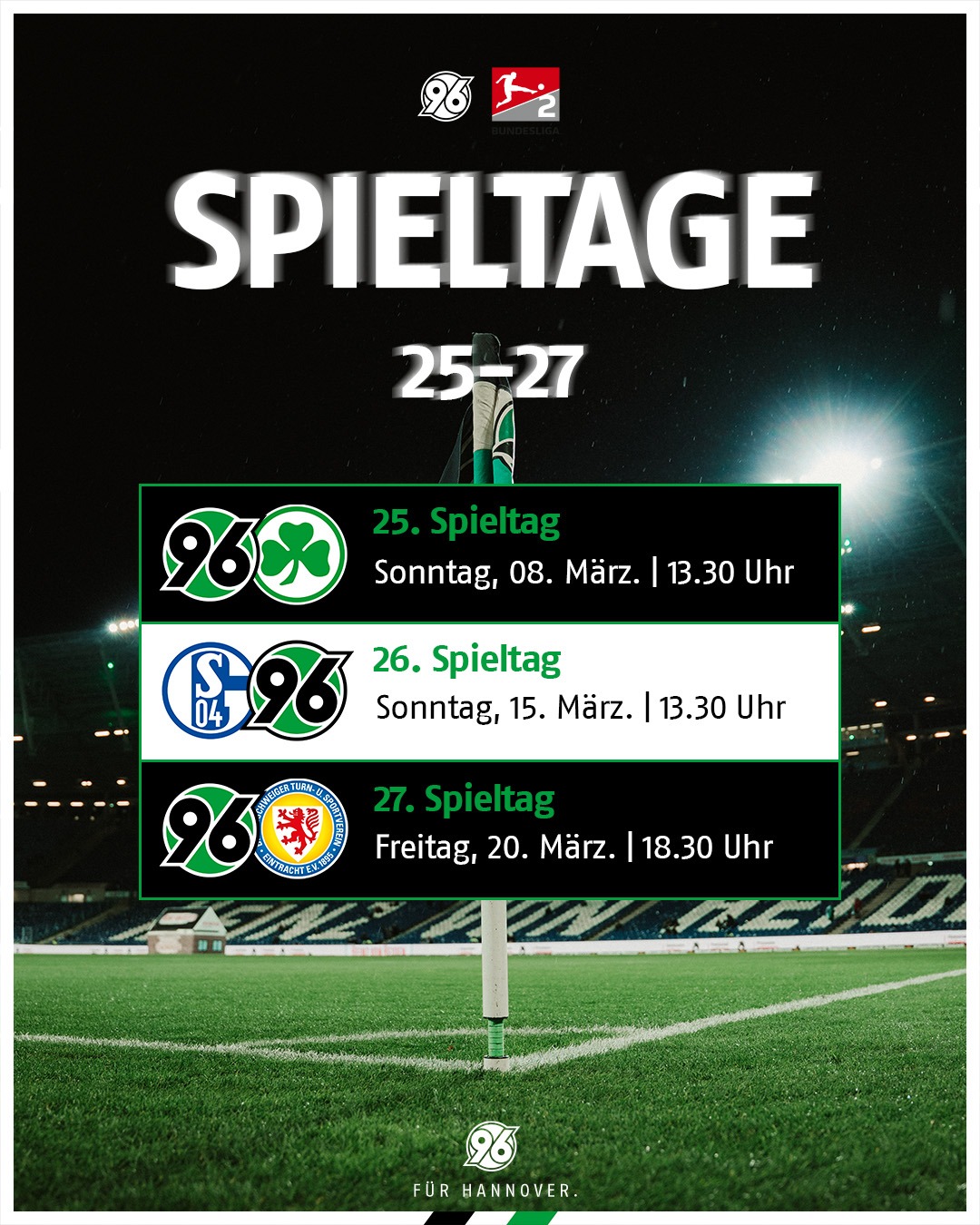 Die Terminierungen in der Übersicht.