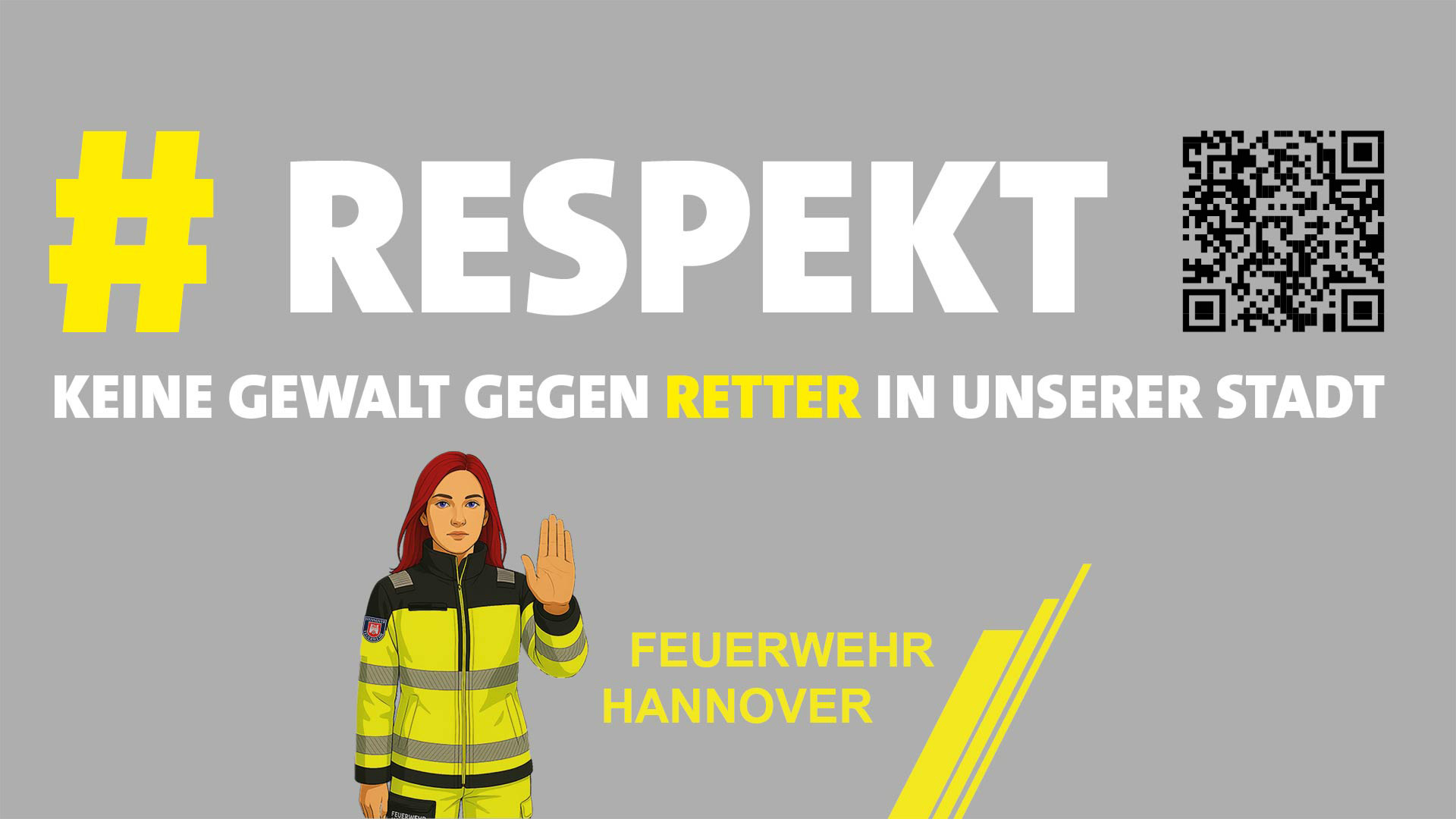 Eine Grafik zur Sensibilisierung gegen Gewalt an Einsatzkräften.
