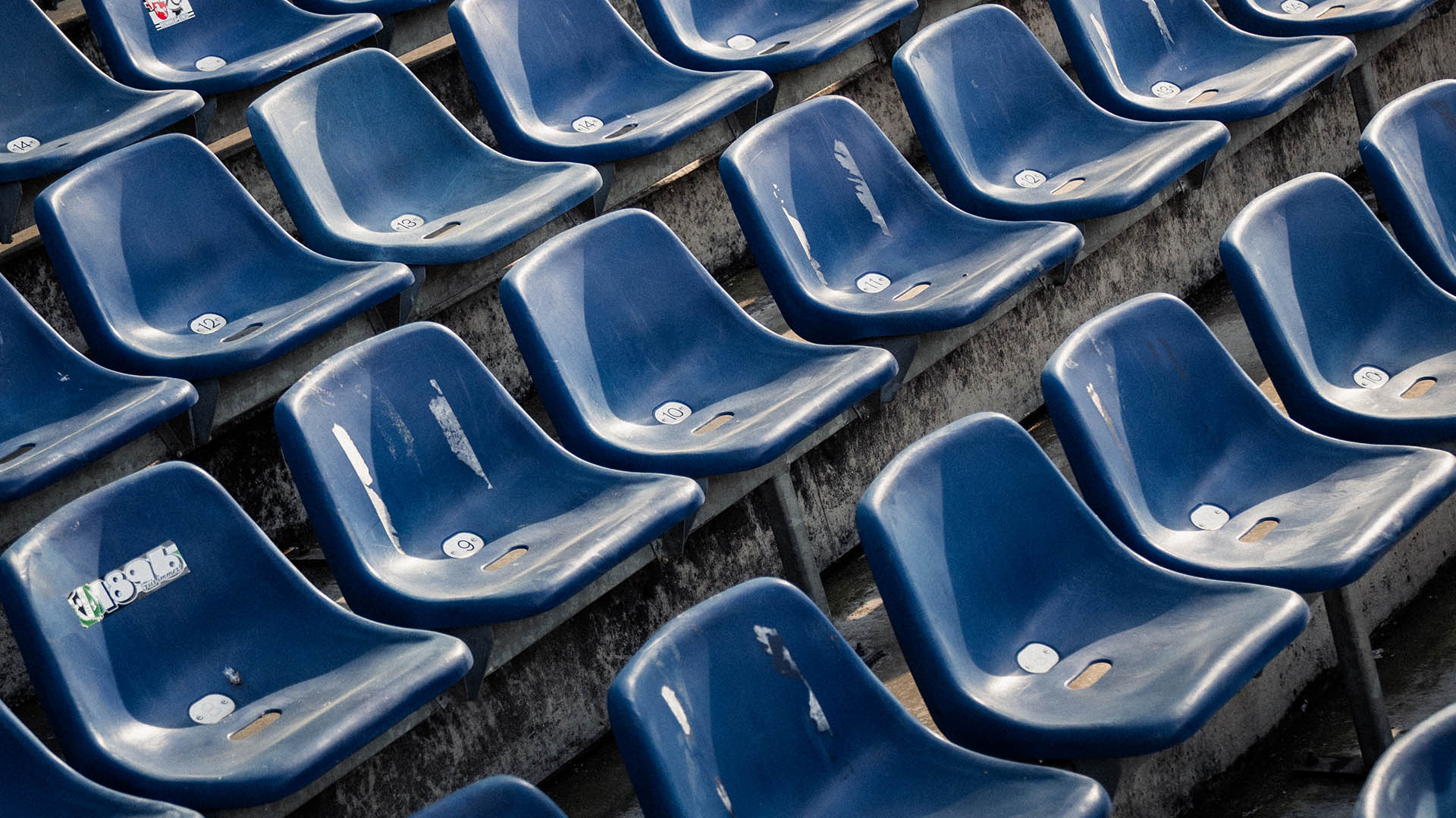 Blaue Stuhlreihen in der Heinz von Heiden Arena.