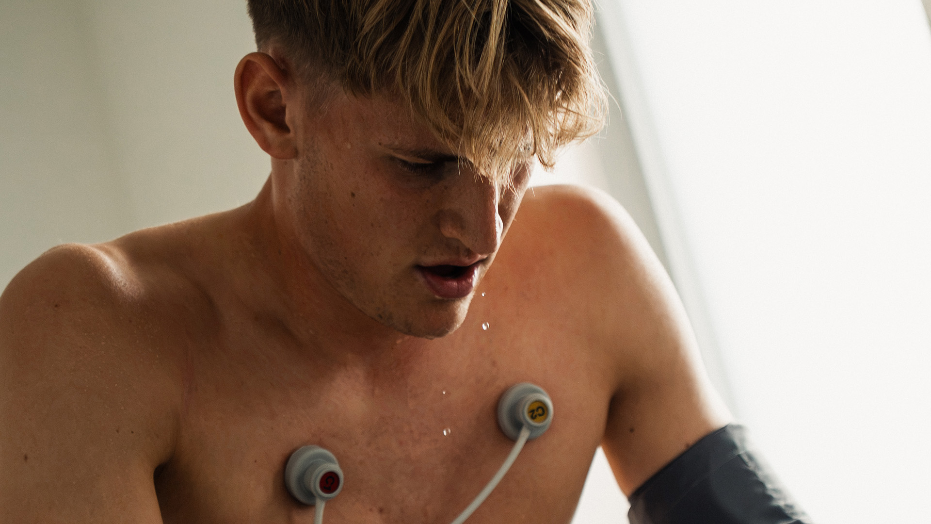 Pascal Loretz am Belstungs-EKG.