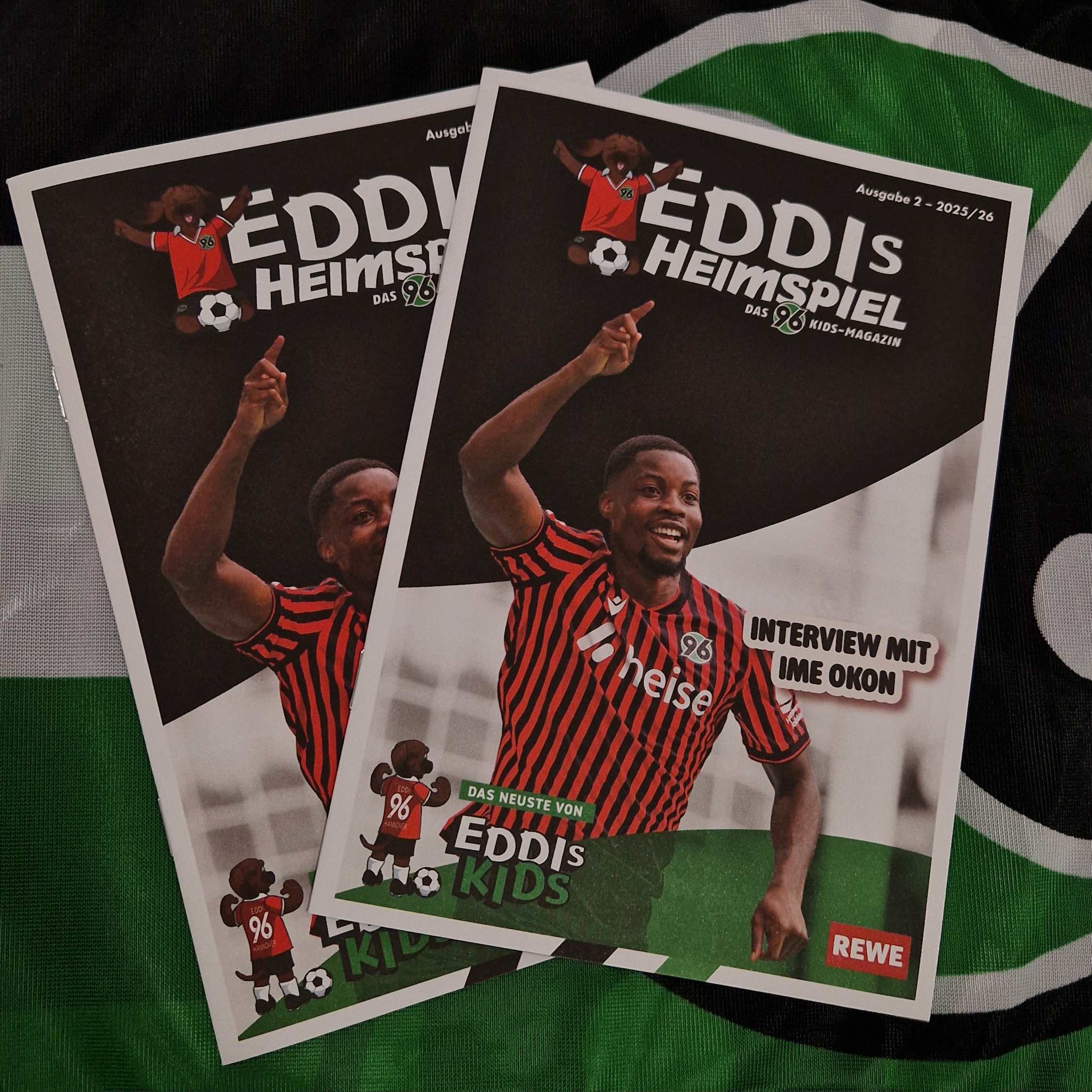 EDDIS Kids Heimspielmagazin mit Ime Okon auf dem Titelblatt.