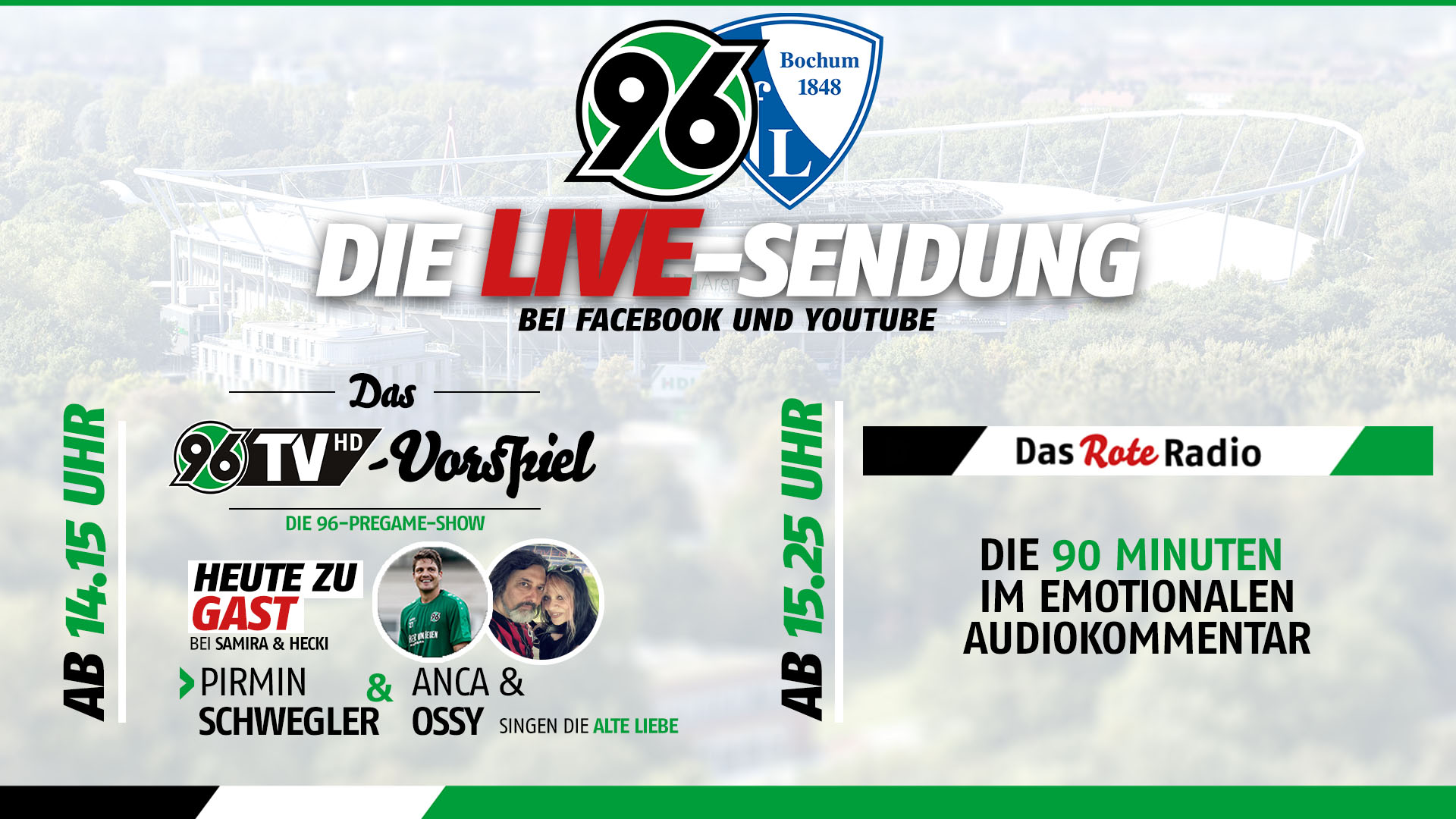 Hannover 96 Ab 14.15 Uhr LIVE Das 96TVVorspiel mit